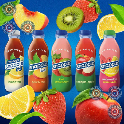 Snapple Kiwi Strawberry Juice Drink 16oz Bottles Pack of 12 - All Natural Better for You Pantry Staple for Health Conscious Families