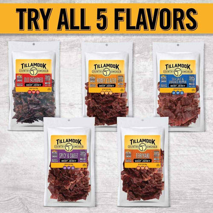 Tillamook Country Smoker Honey Glazed Hardwood Smoked Beef Jerky – No-Refrigeration Road Trip and Fishing Boat Snack, 10 g Protein