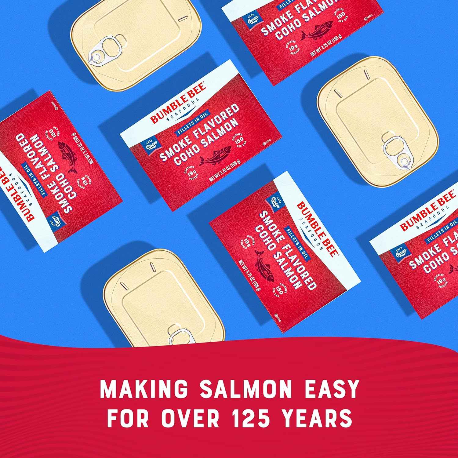 Bumble Bee Smoke Flavored Red Coho Salmon Fillets in Oil, 3.75 oz (Pack of 1) – Skinless Boneless Shelf-Stable Seafood for Keto Pantry and Clean Eating Routines