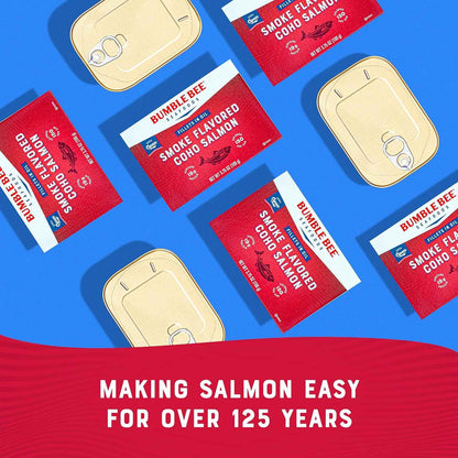 Bumble Bee Smoke Flavored Red Coho Salmon Fillets in Oil, 3.75 oz (Pack of 1) – Skinless Boneless Shelf-Stable Seafood for Keto Pantry and Clean Eating Routines
