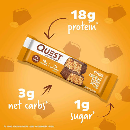 Quest Nutrition Cookies & Cream Protein Bar – Post-Workout Recovery Treat for Wellness Routines and Macro-Tracking Diets, 1g Sugar