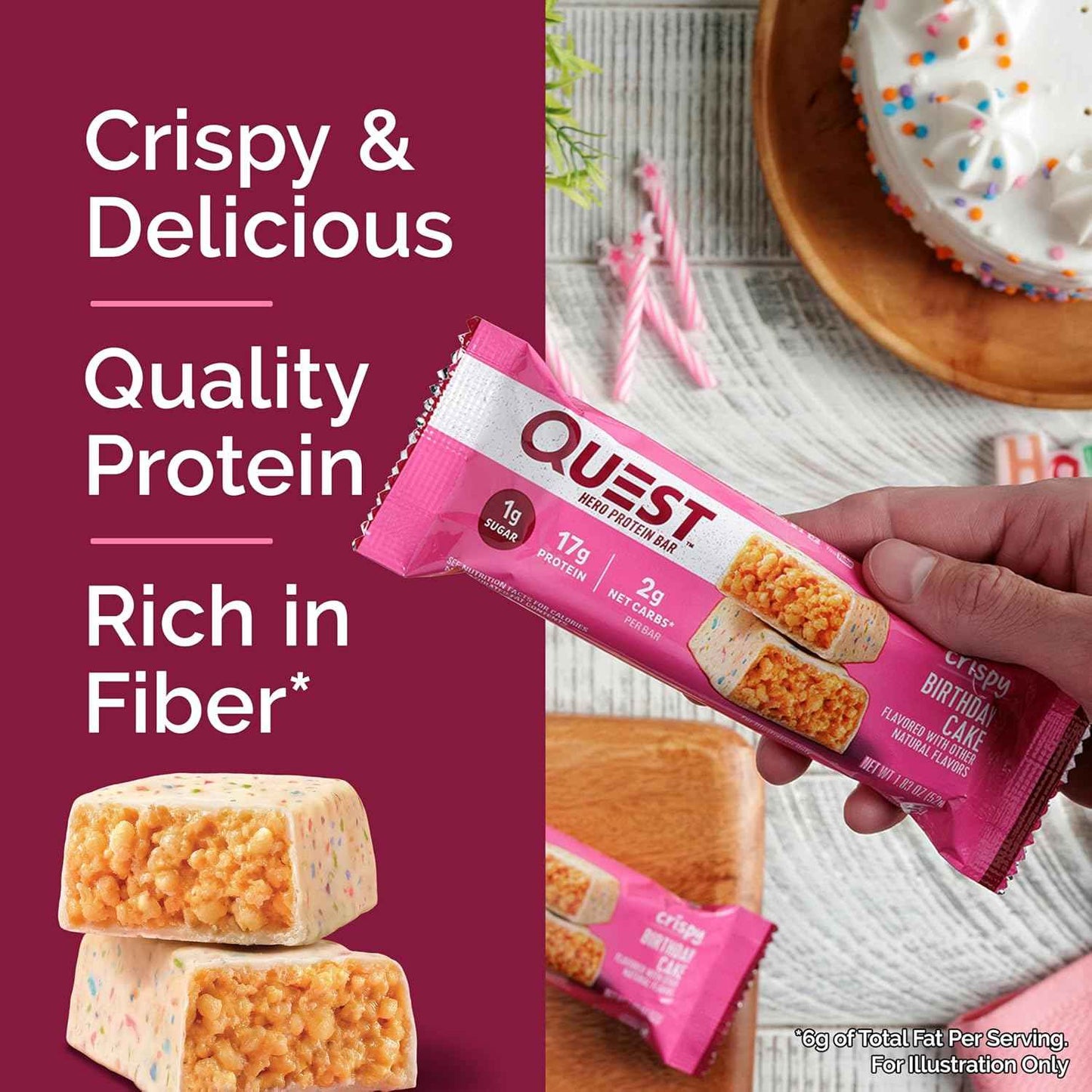 Quest Nutrition Cookies & Cream Protein Bar – Pre-Meeting Energy Boost for Busy Professionals Tracking Macros, 1g Sugar