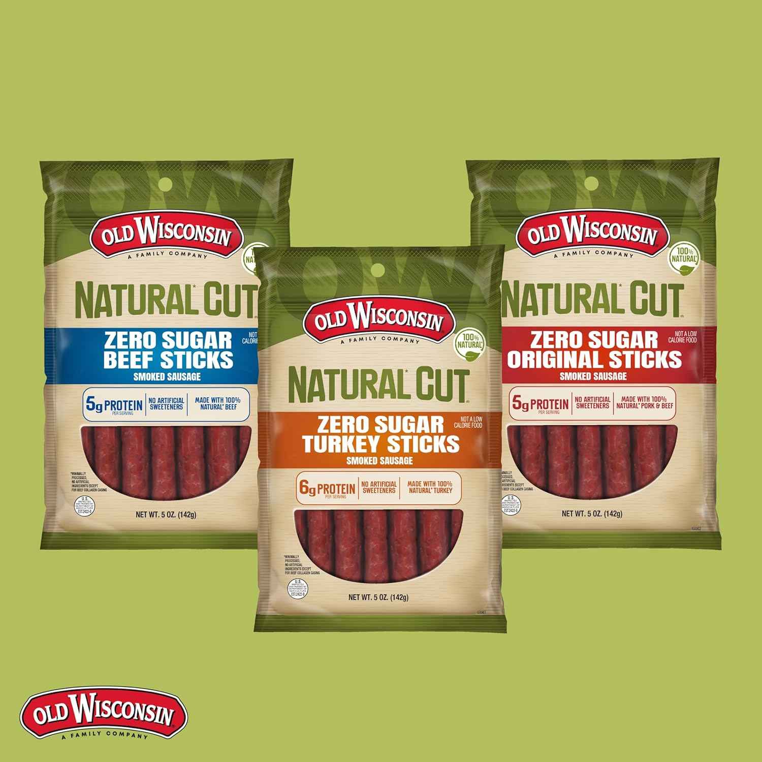 Old Wisconsin Zero Sugar Turkey Snack Sticks – Hiking Trail Protein, Ready to Eat Hardwood Smoked Fuel for Backcountry