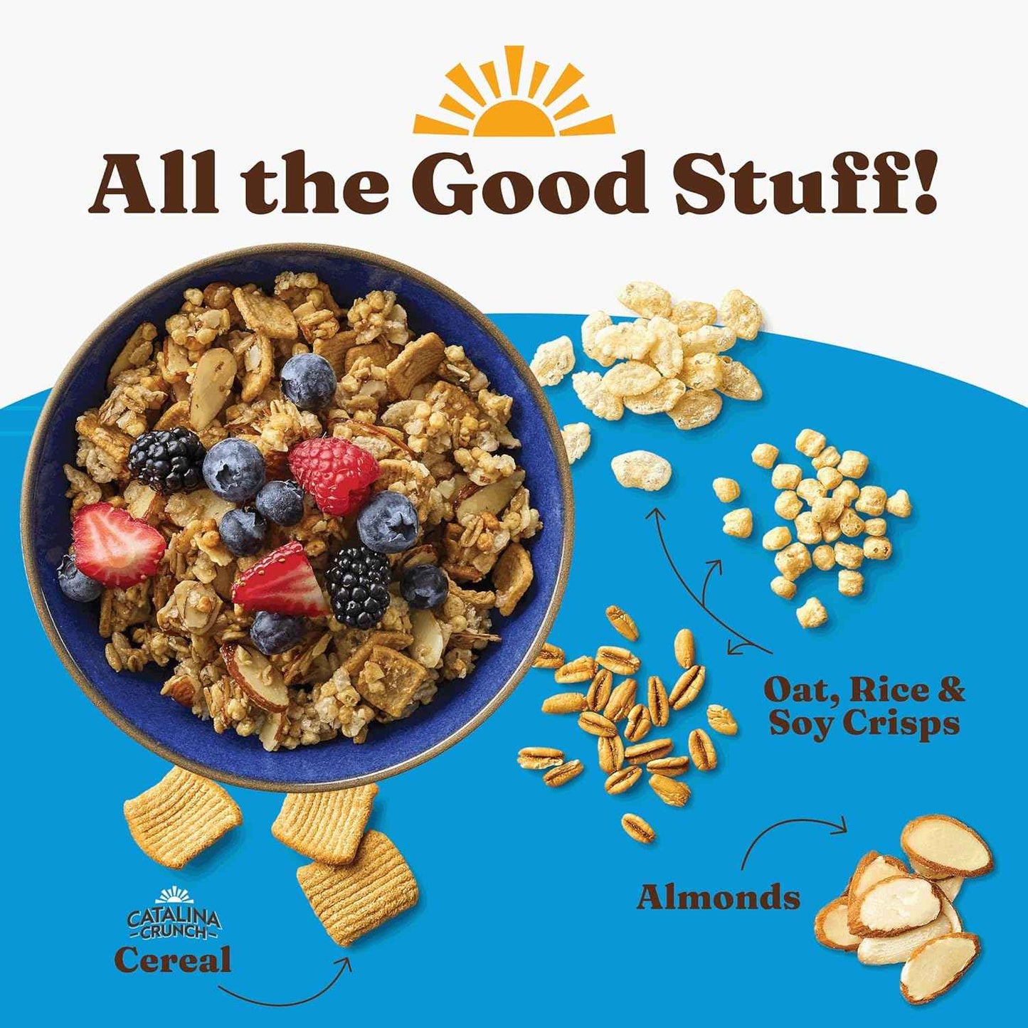 Catalina Crunch Protein Granola - Work-From-Home Breakfast Cereal for Sustained Energy, No Sugar Spike Granola - Vanilla Almond 8 oz