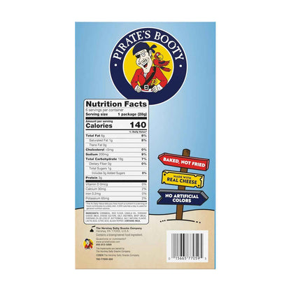 Pirate's Booty Baked Cheddar Cheese Puffs – Clean-Label Family Snack Pantry Staple, No Artificial Colors, Gluten-Free 1 oz Bags, 6ct