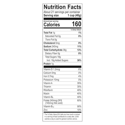 gluten-free sweetened rice crisp base suitable for wheat-avoidant diets