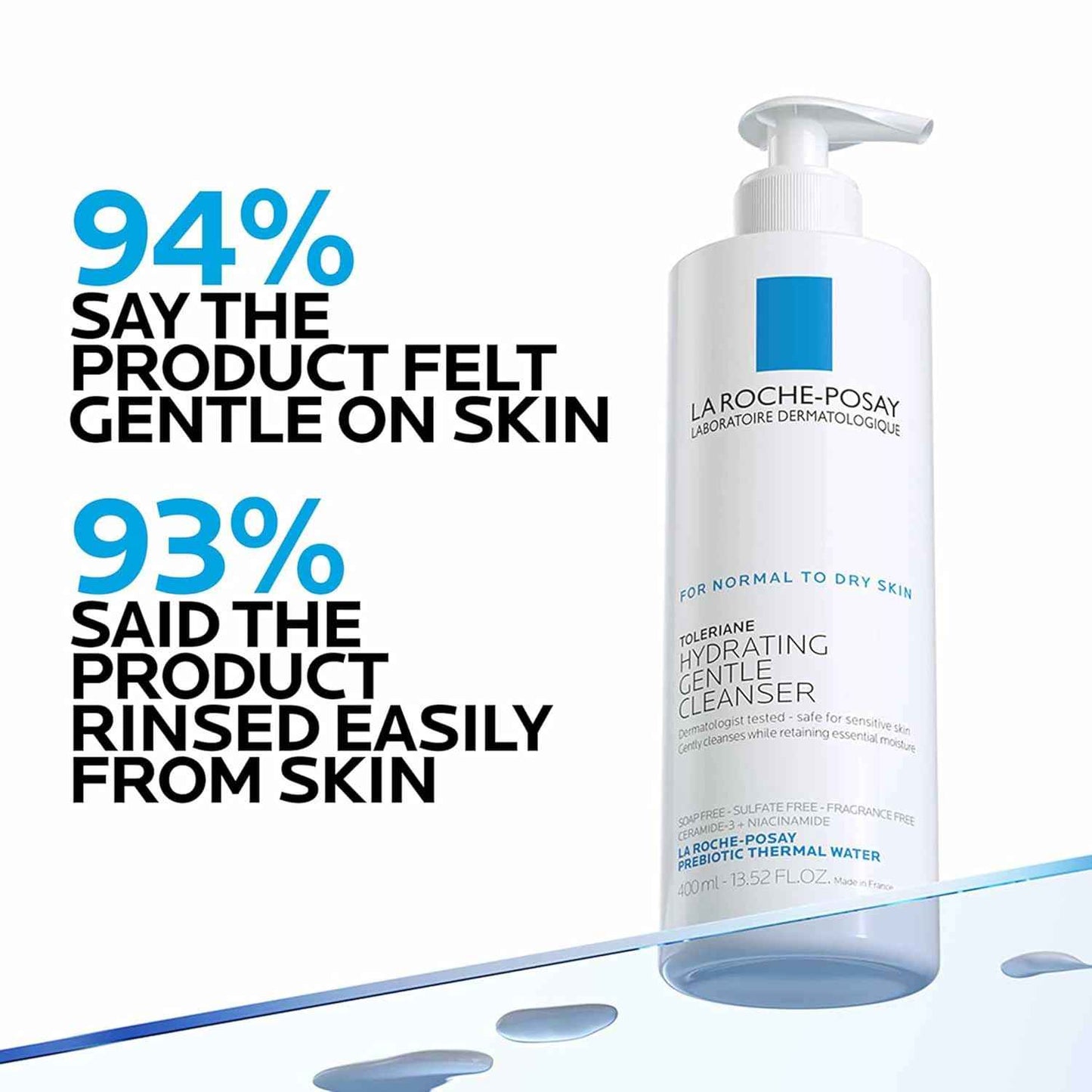 La Roche-Posay Toleriane Gentle Cleanser – Dermatologist-Tested, Hypoallergenic Daily Face Wash