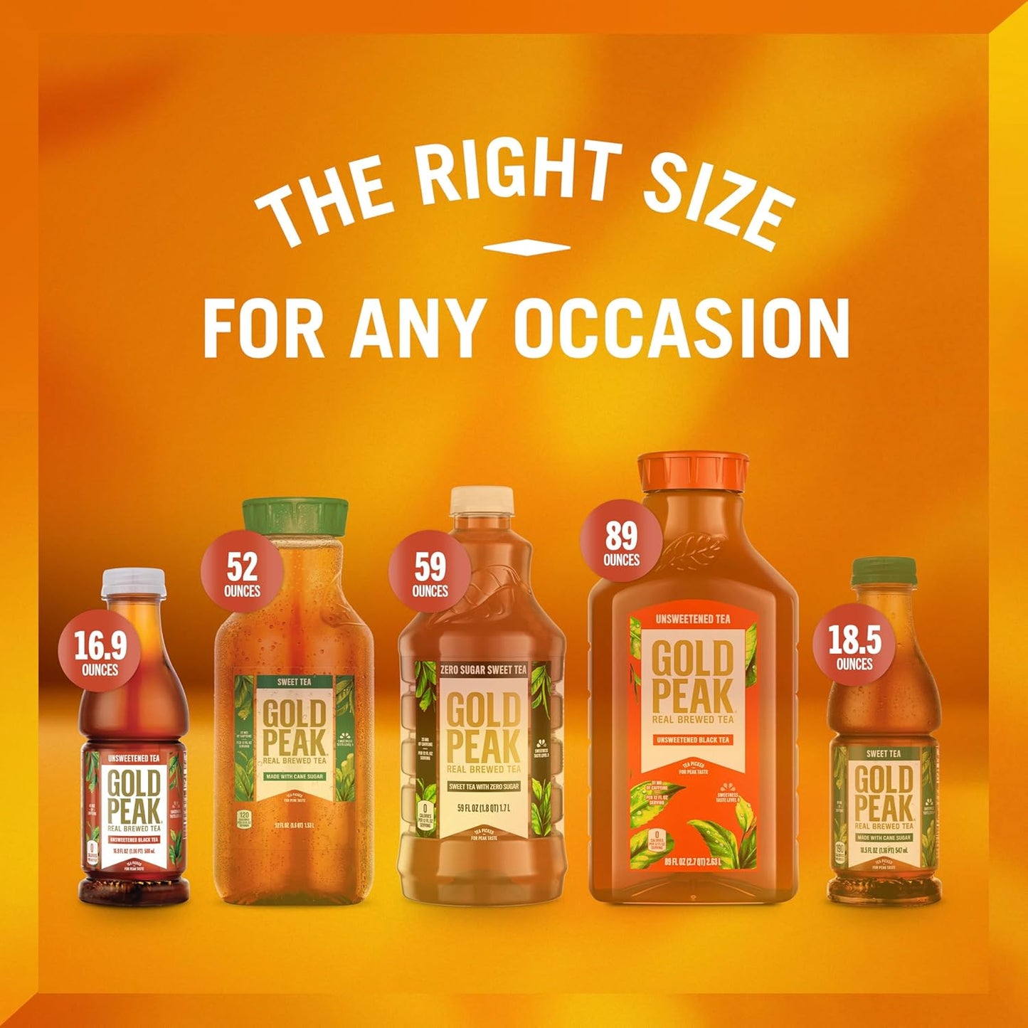 Gold Peak Zero Sugar Sweet Tea – Mindful Sip for Diet and Weight Management Goals, 16.9 fl oz Bottles 6 Pack