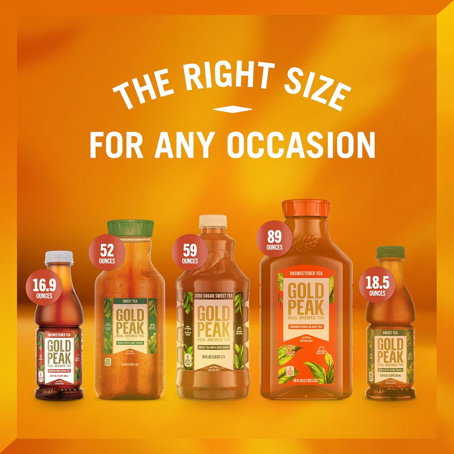 Gold Peak Zero Sugar Sweet Tea – Mindful Sip for Diet and Weight Management Goals, 16.9 fl oz Bottles 6 Pack