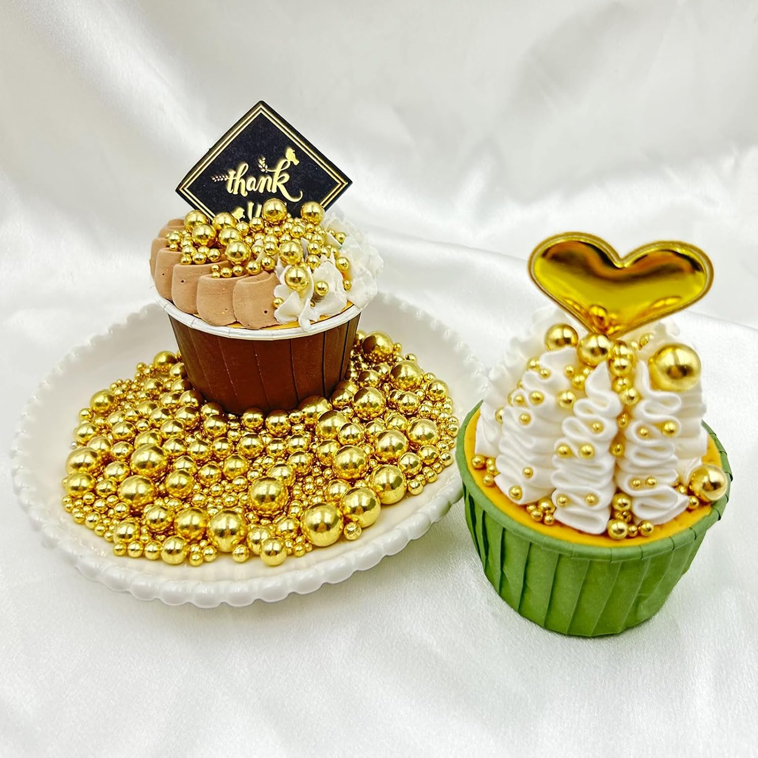 Gold Sprinkles for Cake Decorating – Family-Safe Pearl Mix for Kids' Birthday Cakes and Cupcakes