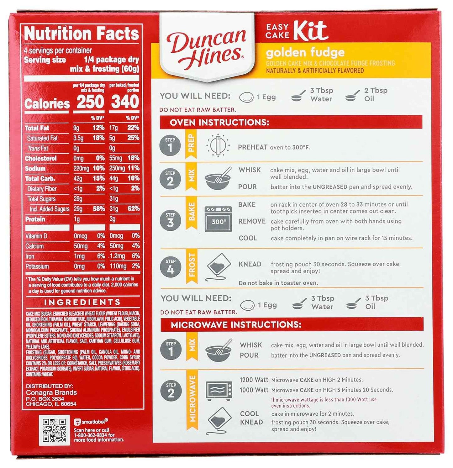 Duncan Hines Easy Cake Kit Golden Fudge Mix – Thoughtful Housewarming Basket Add-On for New Homeowners