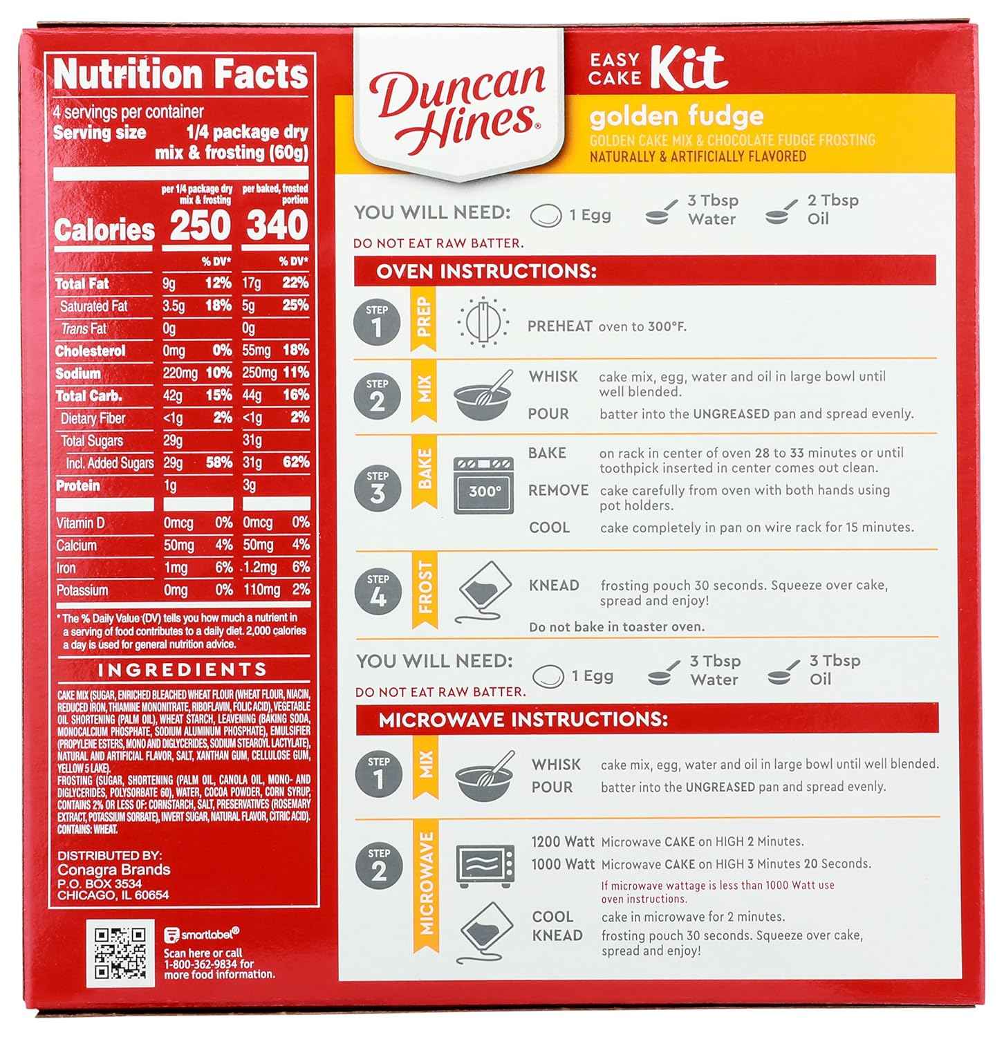 Duncan Hines Easy Cake Kit Golden Fudge Mix – Thoughtful Housewarming Basket Add-On for New Homeowners