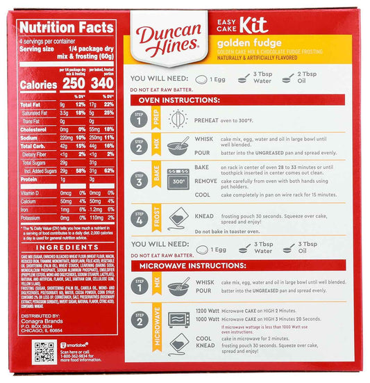 Duncan Hines Easy Cake Kit Golden Fudge Mix – Thoughtful Housewarming Basket Add-On for New Homeowners