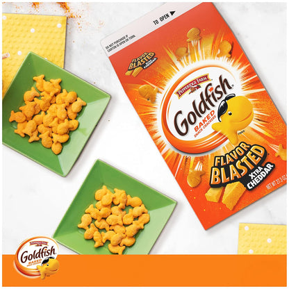 Goldfish Cheddar Cheese Crackers – Nostalgic Throwback Snack Gift for the Coworker Break Room and Office Secret Santa, 27.3 oz