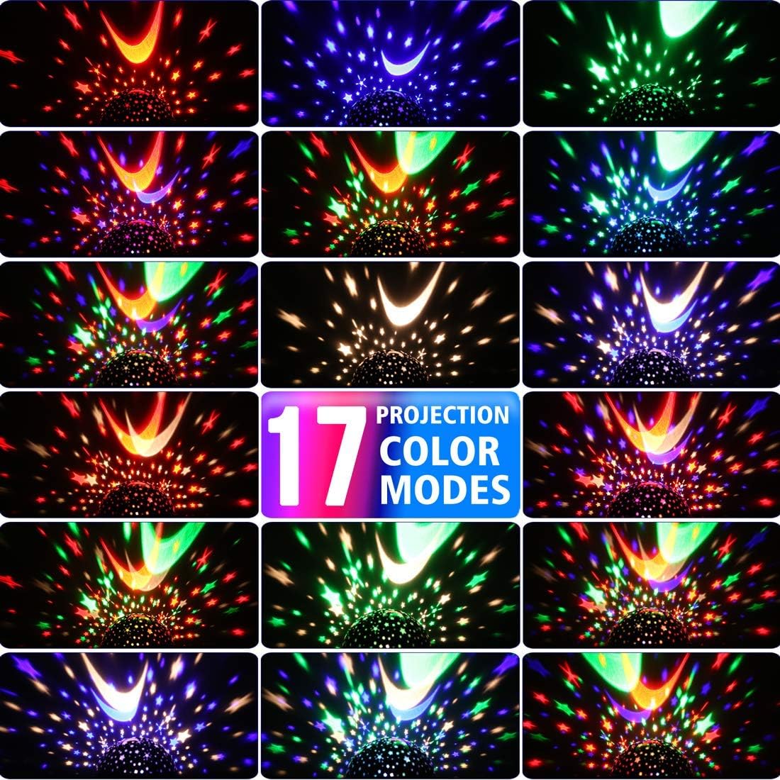 GOLUM Star Projector – Safe LED Night Light for Toddler Bedroom, Cool-to-Touch Star and Moon Ceiling Projection