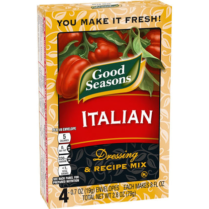 Good Seasons Italian Recipe Seasoning Mix – Calorie-Conscious Pantry Staple for Meal Prep and Wellness Routines, 4 ct