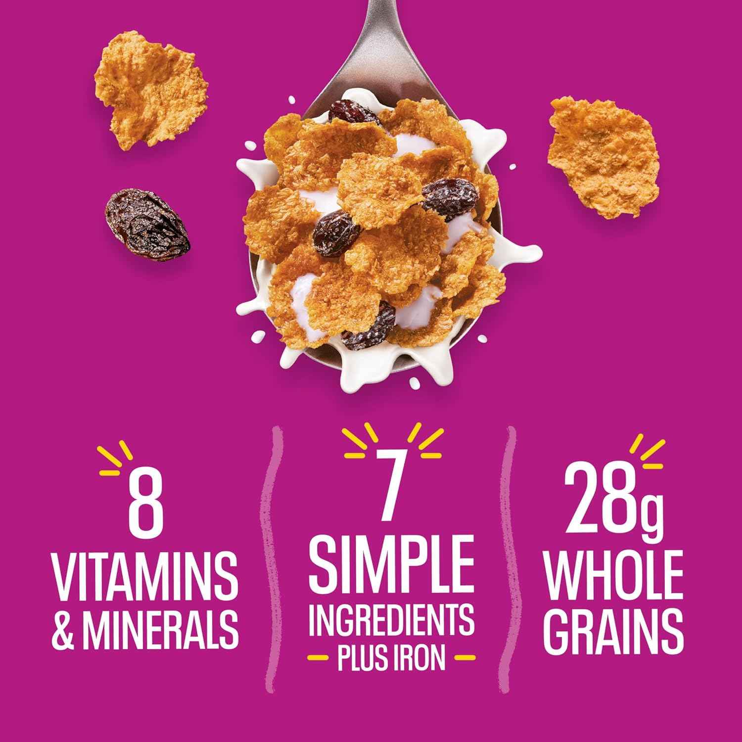 Kellogg's Raisin Bran Cereal for Digestive Wellness Routines, 26% Daily Fiber Breakfast Bowl Staple