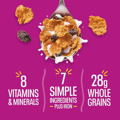 Kellogg's Raisin Bran Cereal for Digestive Wellness Routines, 26% Daily Fiber Breakfast Bowl Staple