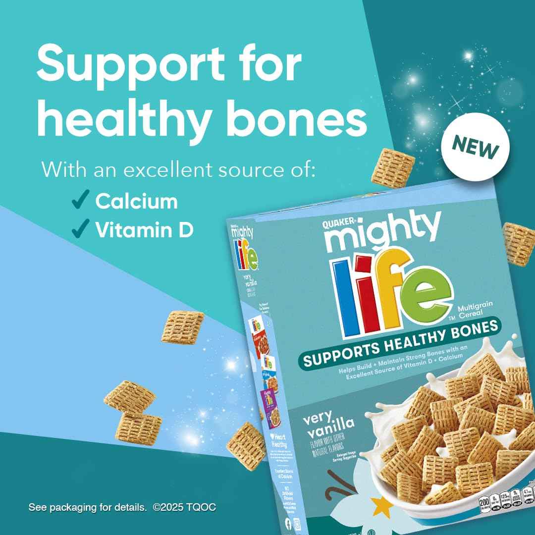 Life Cinnamon Cereal – Kid-approved sweet cinnamon breakfast for picky eaters, lunchbox-ready whole grain squares, 22.3oz