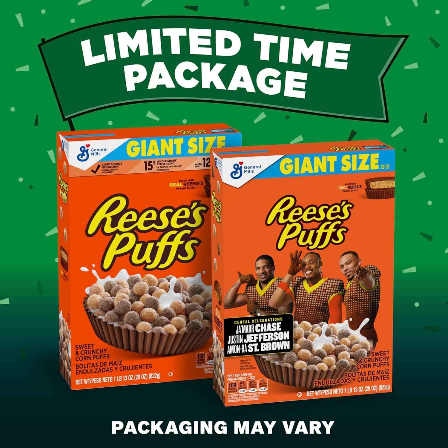 REESE'S PUFFS Chocolatey Peanut Butter Cereal – Nostalgic Gift Basket Pick for Chocolate Peanut Butter Lovers
