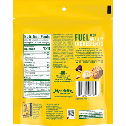 belVita Energy Snack Bites Banana Dark Chocolate – Portable Hiking Trail Snack with Sustained Energy, 5 oz Pouch