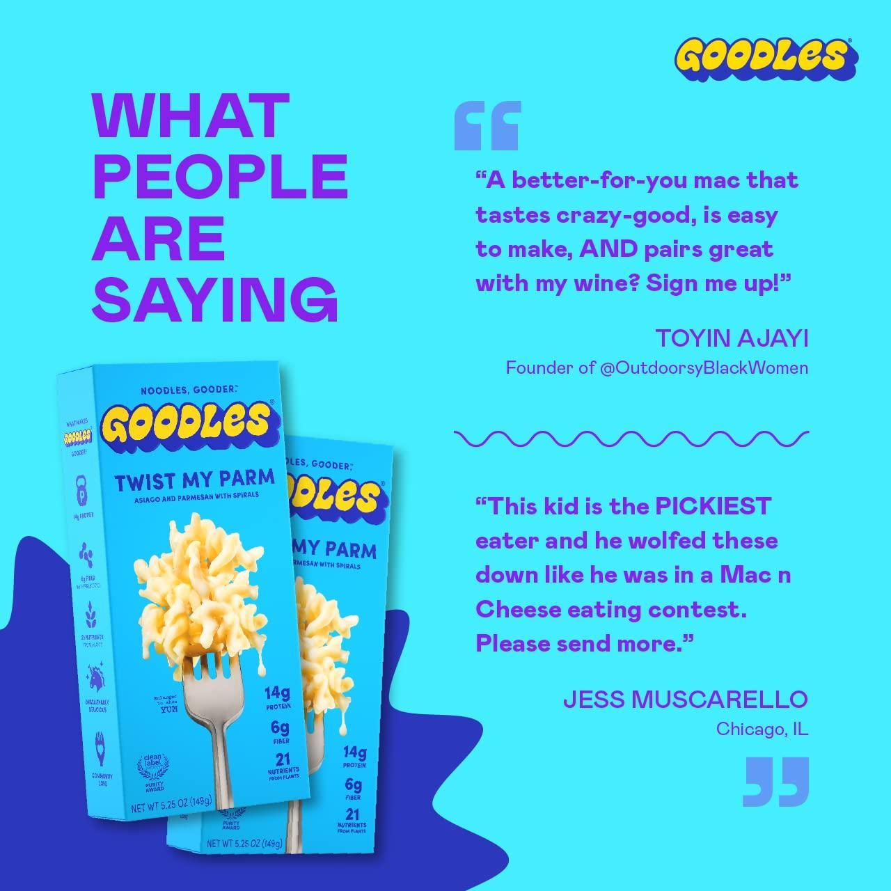 Goodles Twist My Parm Asiago and Parmesan Spirals – Clean Label Certified Mac and Cheese for Ingredient-Conscious Families