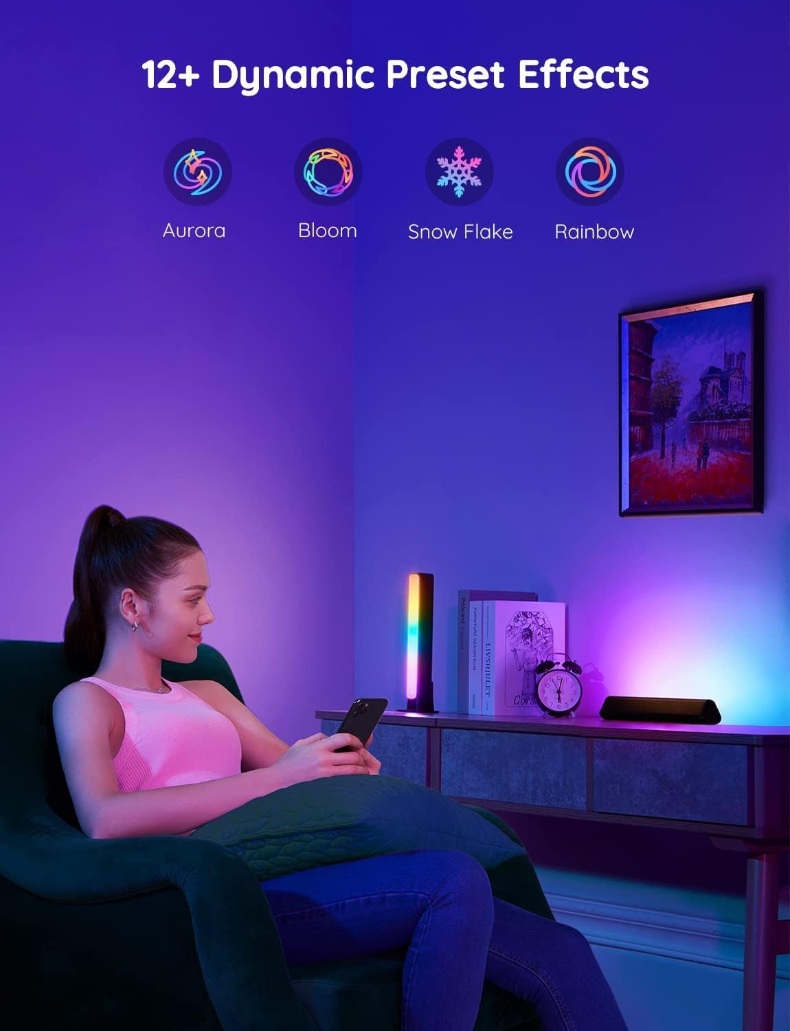 Govee Smart LED Light Bars for Home Office, Eye-Friendly Bias Lighting Behind Monitor with App Scheduling and Voice Control