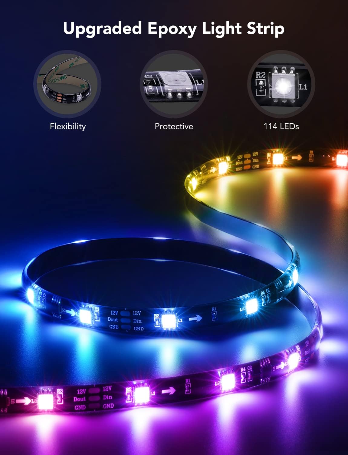 Govee TV LED Backlight – Eye-Strain-Reducing Bias Lighting for Relaxing Movie Nights on 55-65 Inch TVs