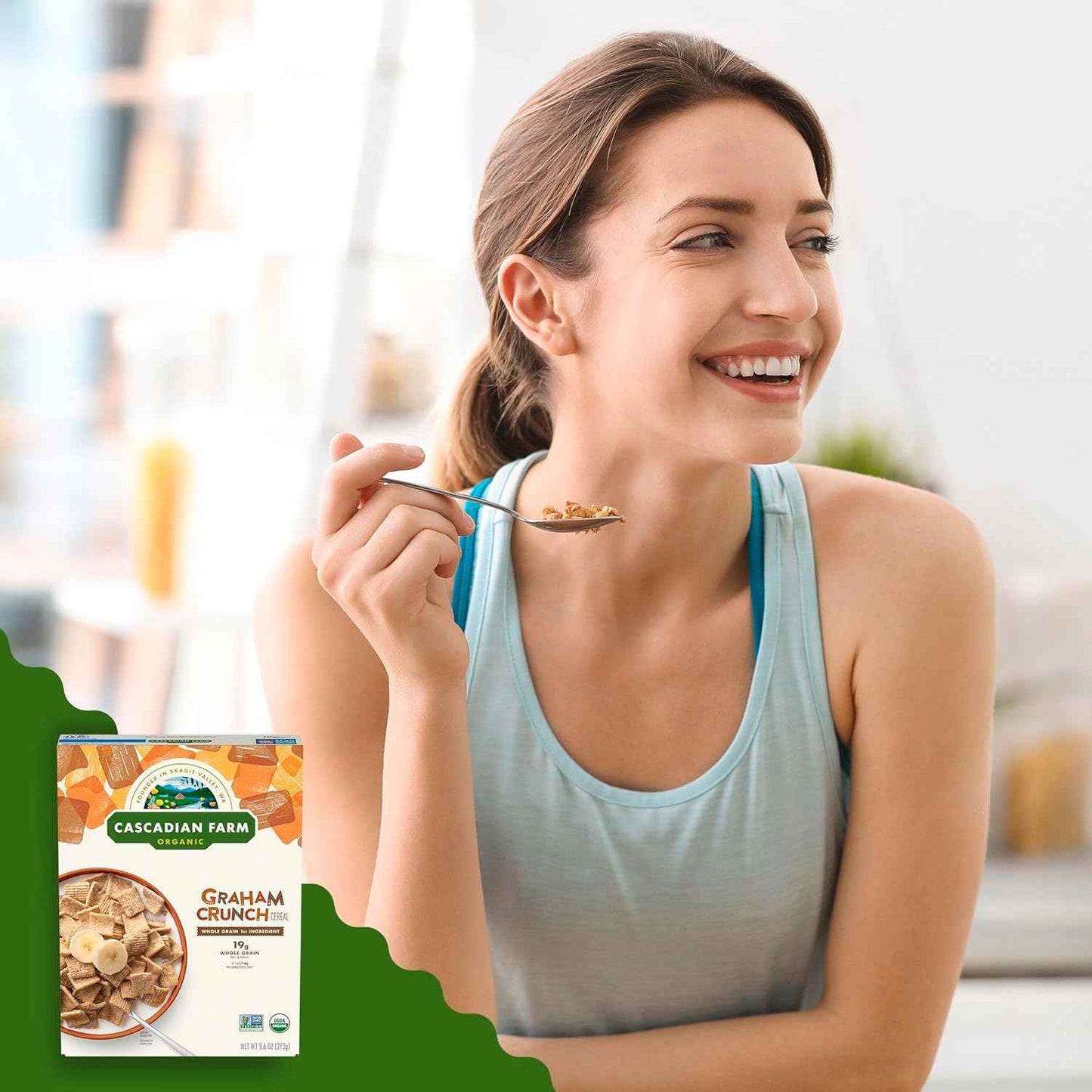 Cascadian Farm Organic Graham Crunch Cereal – Organic Breakfast Bowl for Alpha-Gal Friendly Comfort Food Routines