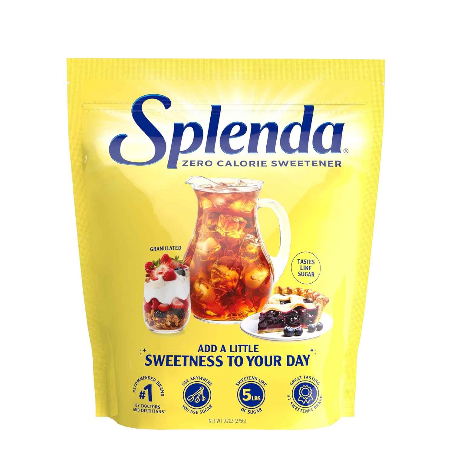 SPLENDA Granulated Sweetener – Family-Safe Sugar Swap for Kids' Cereal, Oatmeal, and Lunchboxes