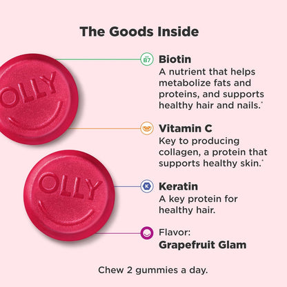 grapefruit glam chewable gummy format requiring no food or water