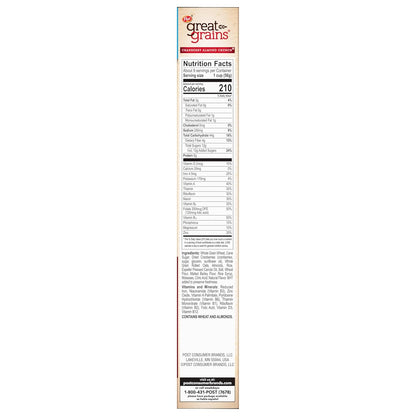 Great Grains Cranberry Almond Crunch Cereal – Thoughtful Care Package Gift for Health-Conscious Friends, 17 oz Box