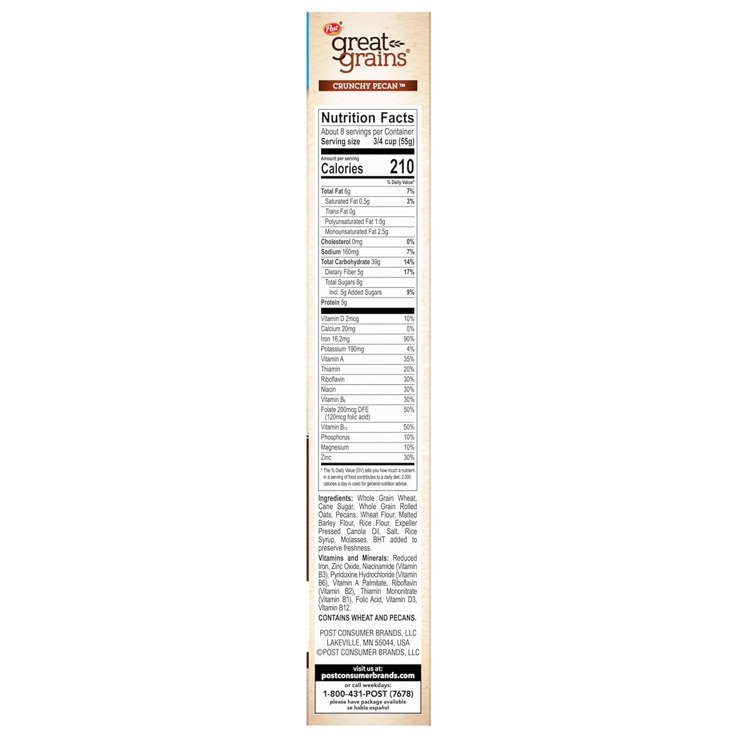 Great Grains Crunchy Pecans Cereal – Clean-Label Family Breakfast Cereal for the Breakfast Table