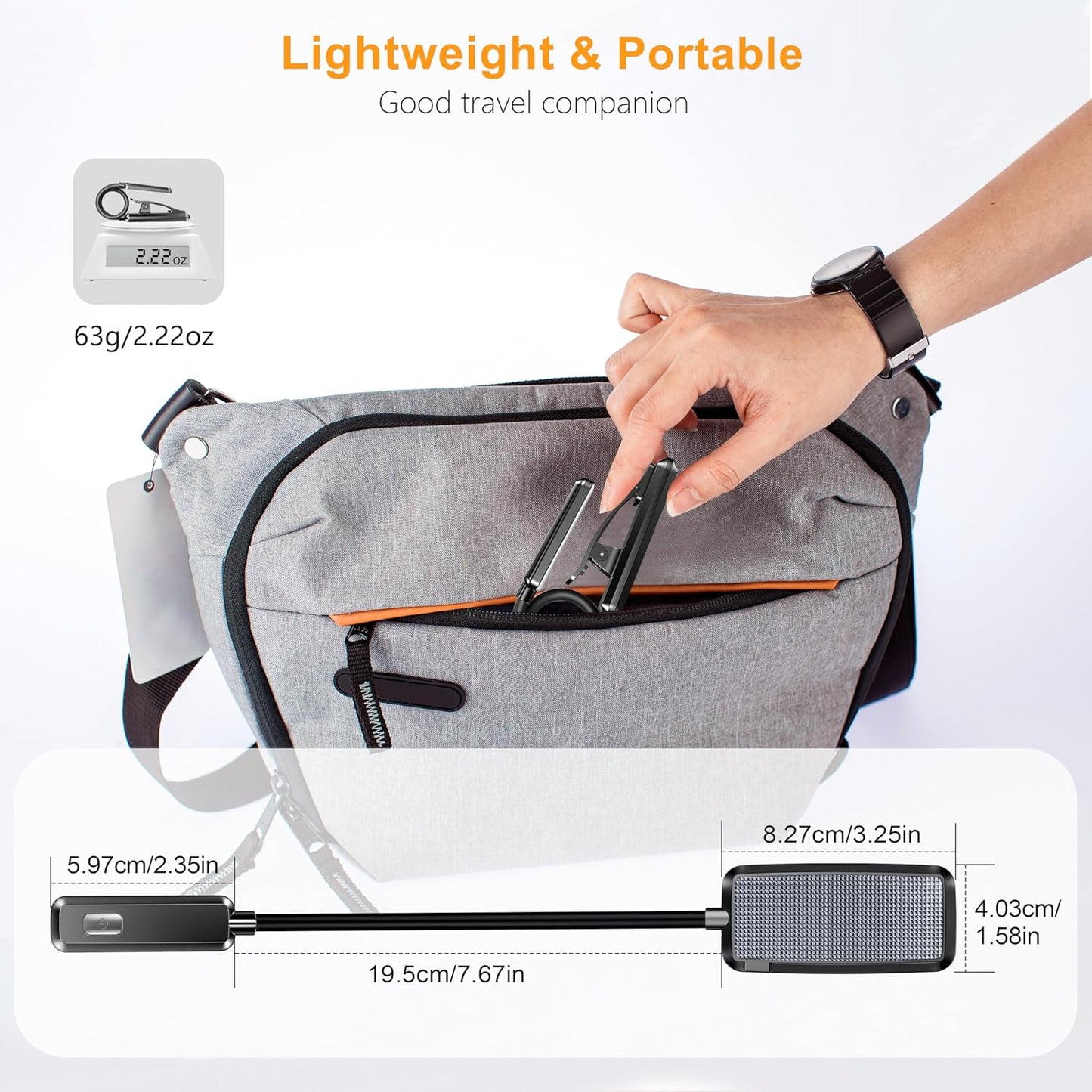 Gritin 9 LED Rechargeable Book Light for Reading in Bed - Focused Study Lamp for Dorm Room Desk, Stepless Dimming USB Clip on Light for Night Time Studying