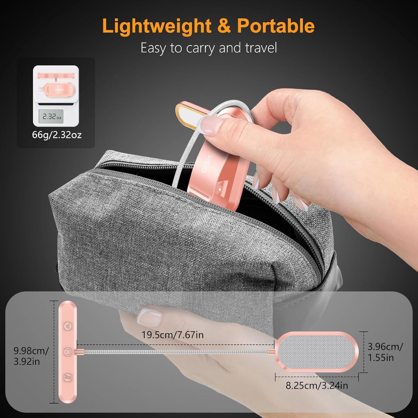 Gritin USB-C Rechargeable Book Light for Late-Night Studying – Focused 19 LED Beam on Dorm Desk, E-Reader, or Library Table