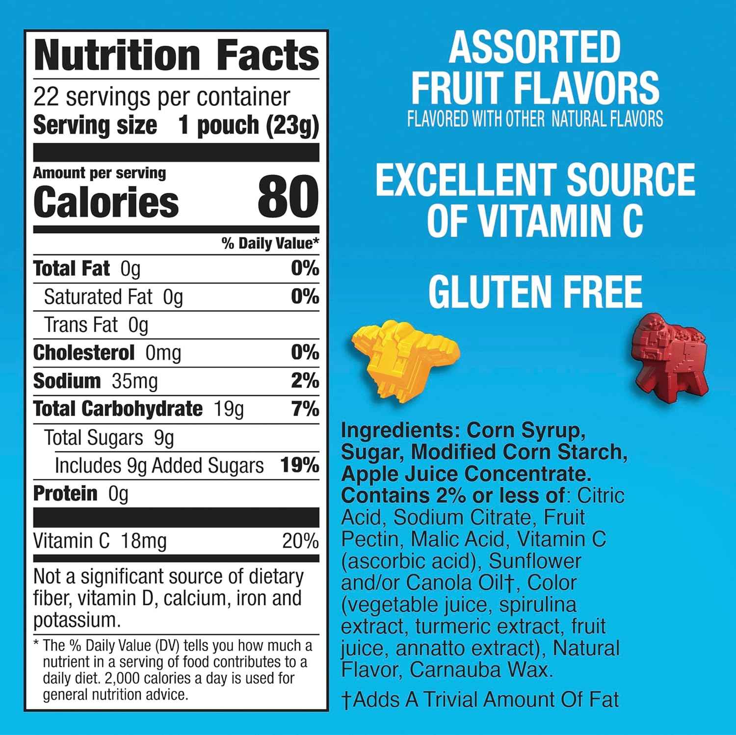 Minecraft Fruit Flavored Snacks – Fat Free Gluten Free School Lunch Box Pouch Pack for Kids
