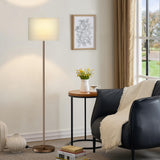 Decorative 60-Inch Floor Lamp with Fabric Lampshade and Foot Pedal On-Off Switch, Ambient Home Lighting for Bedroom Corner, Living Room and Dining Room