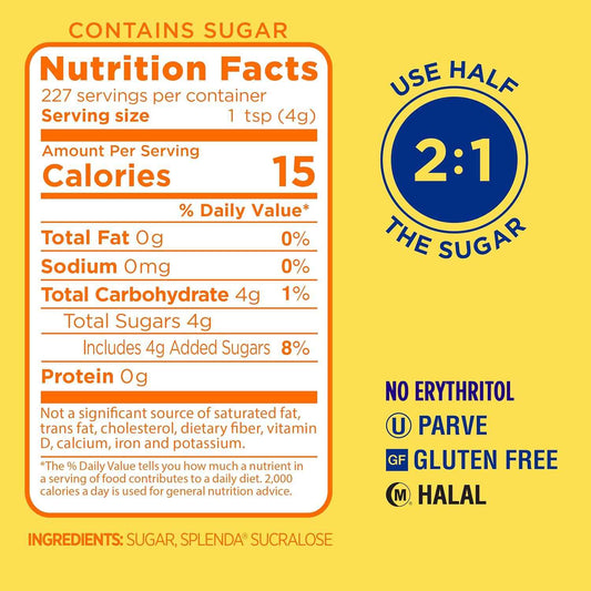 SPLENDA Sugar Blend for Baking – Lower Sugar Sweetener for Kids Birthday Treats and School Lunch Prep