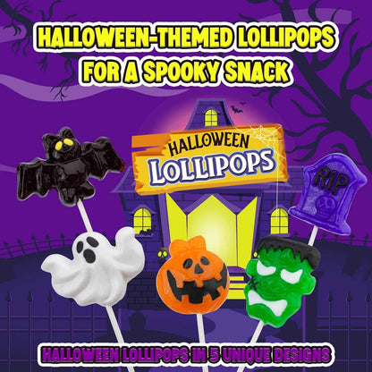 Amos Kids Halloween Candy Lollipops – Pre-Portioned 15ct Monster Suckers for Playroom Treat Bowls, School Party Tables & Trick-or-Treat Night