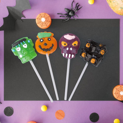 Halloween Themed Lollipop Gift Set - 24 Individually Wrapped Monster Suckers Ready to Gift in Spooky Present-Ready Packaging