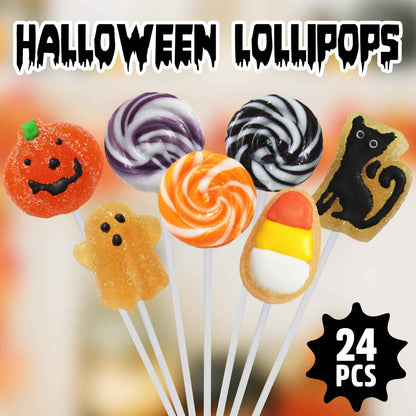 Yumzo Halloween Lollipops Bulk 24 Count – Safe Sealed Candy Treats for Kids Party Favors and Trick or Treat Night
