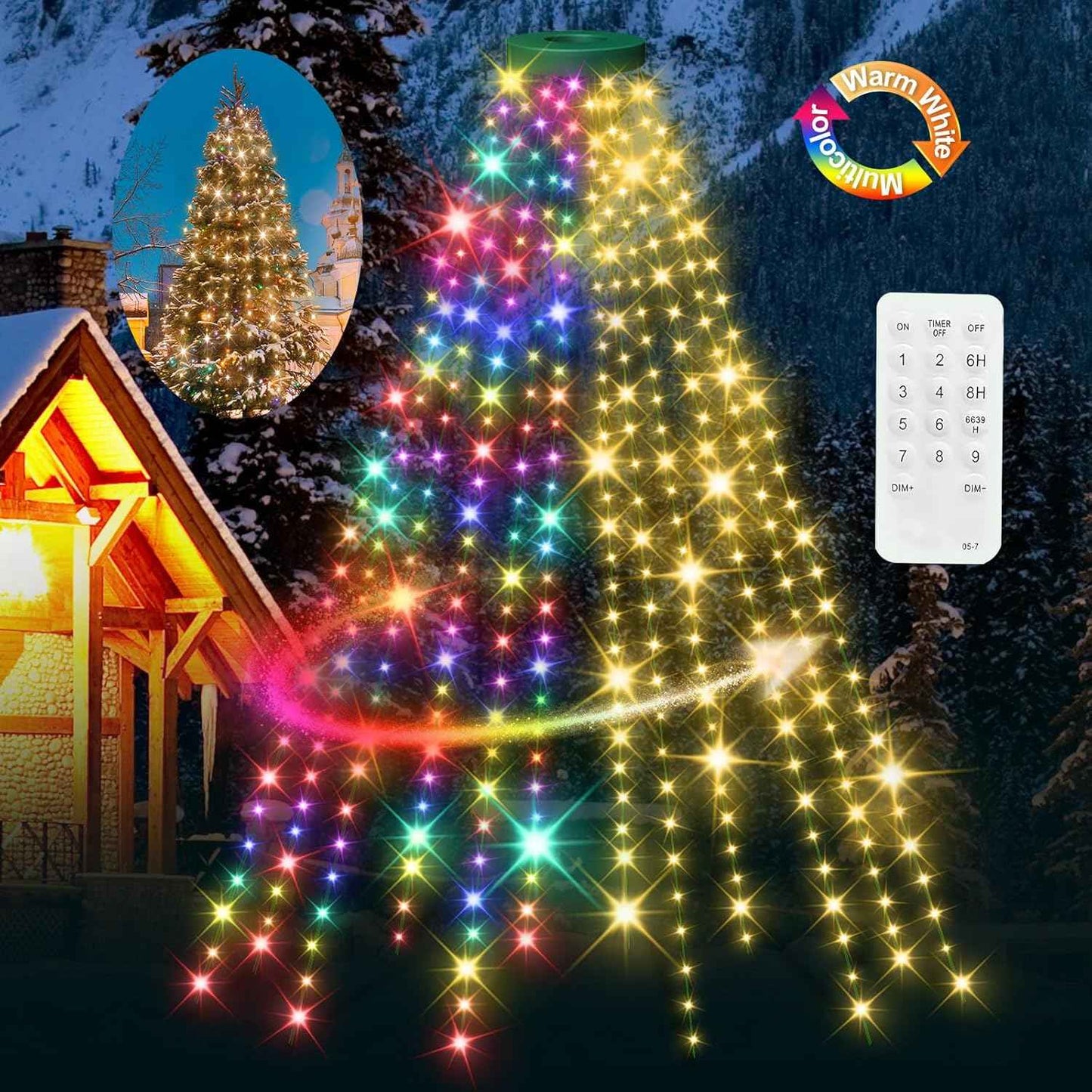 Kringle Bros Christmas Tree Lights – Thoughtful Holiday Gift for Mom & Family, Easy Install Halo Design