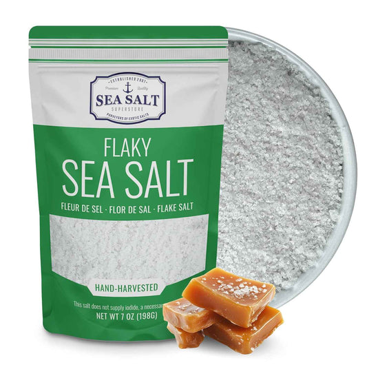 Baja Fleur de Sel Flake Salt, 7 oz Resealable Bag – Unrefined Mineral Salt for Clean Pantry Meal Prep