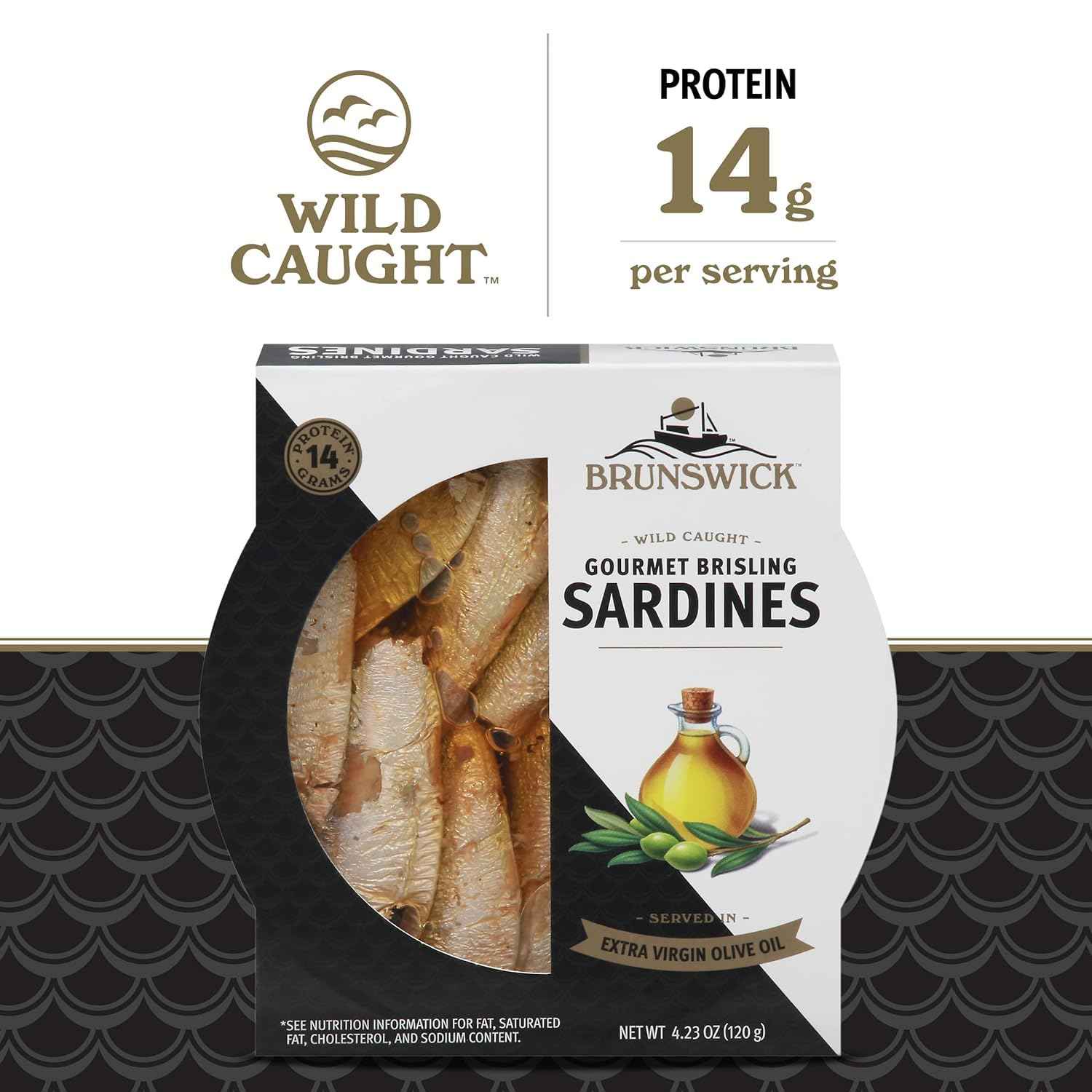 Brunswick Smoked Brisling Sardines in EVOO – Clean Eating Snack for Low-Carb and Mediterranean Wellness Diets