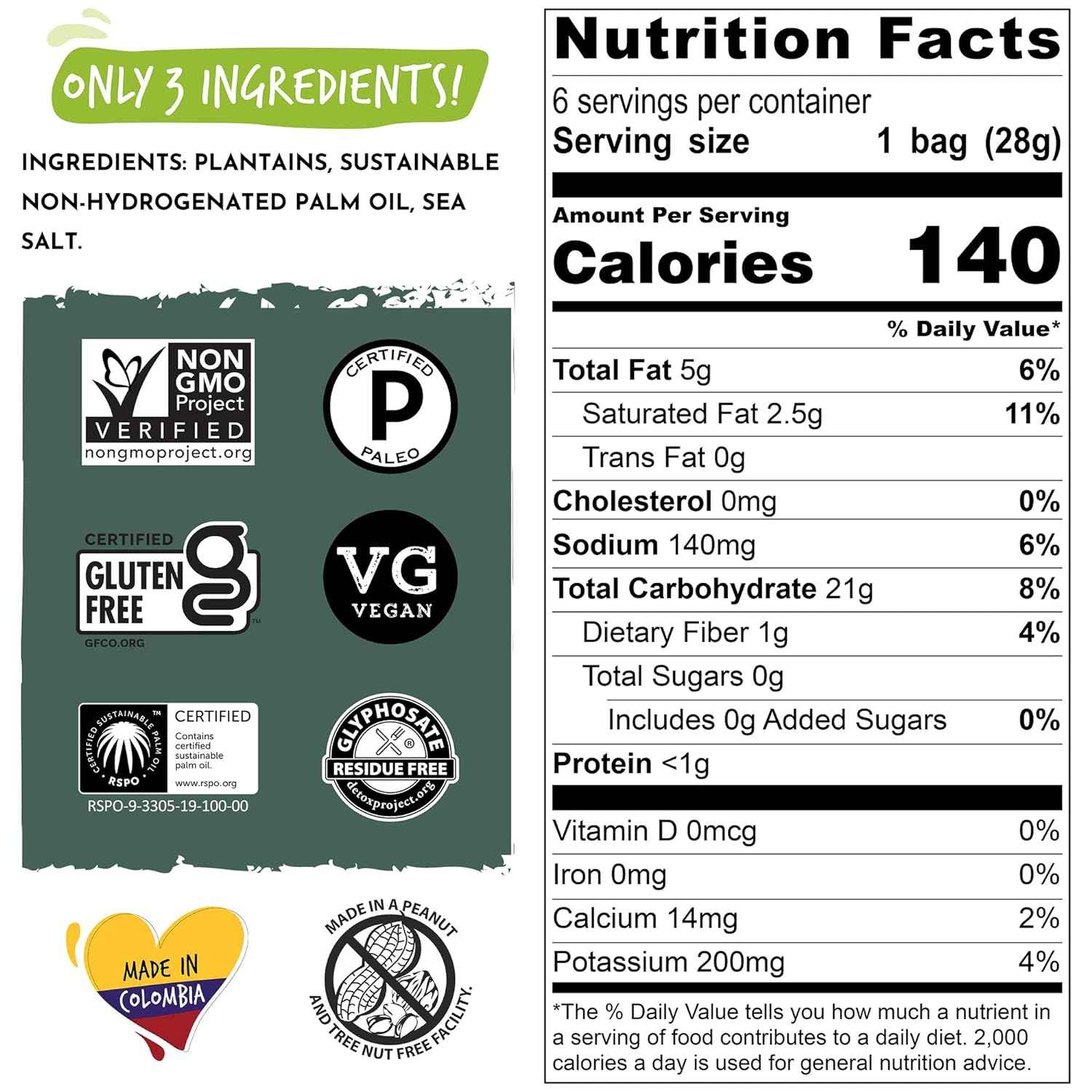 ARTISAN TROPIC Plantain Strips Sea Salt - Travel-Friendly Crunch for Road Trips and Flights, 1oz Bags