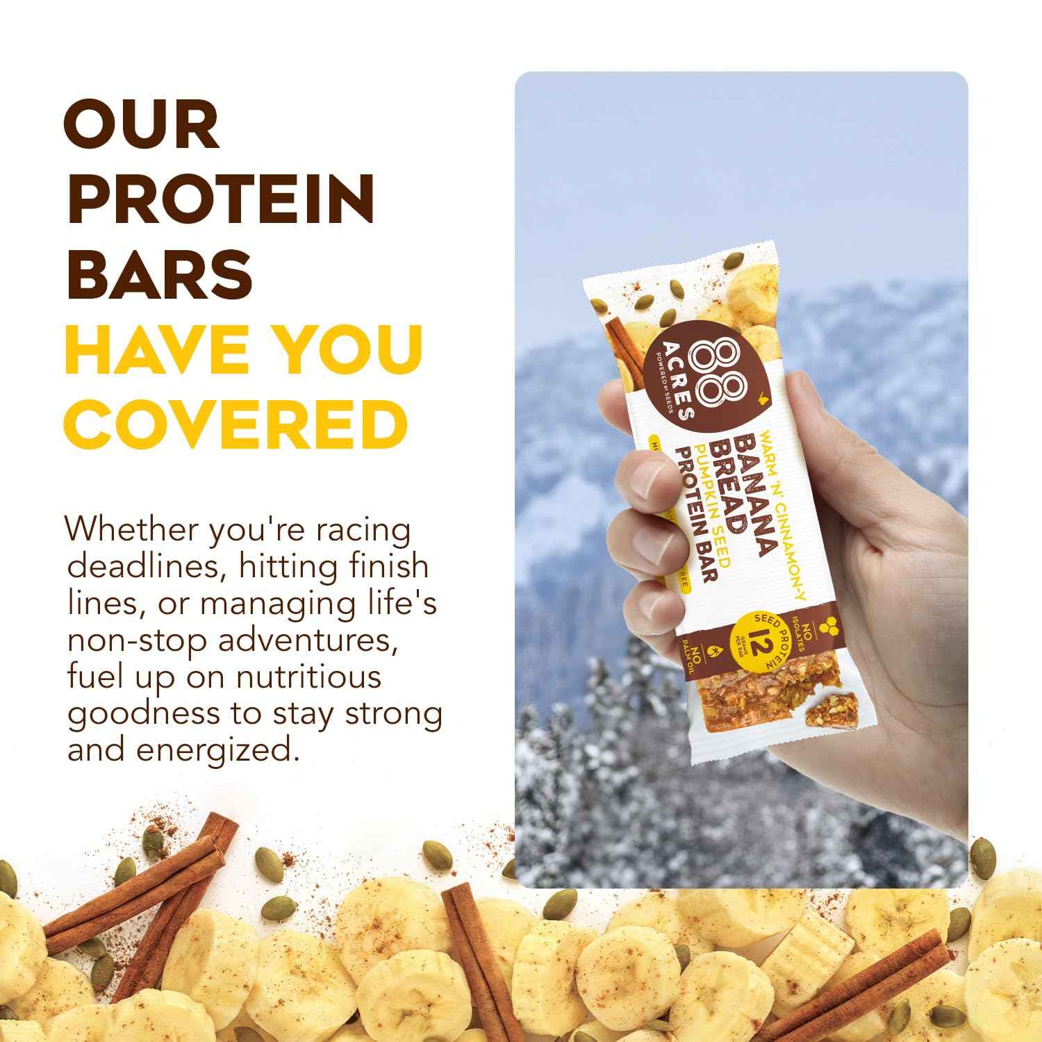 88 ACRES Banana Bread Seed Protein Bar – Desk-Drawer Snack for Focused Workdays