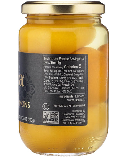 handpicked beldi (moroccan) lemons cured in sea salt for traditional authentic flavor