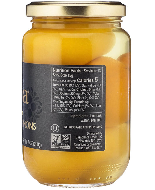 handpicked beldi (moroccan) lemons cured in sea salt for traditional authentic flavor