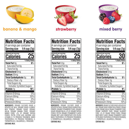 Happy Baby Organics Yogis – Soft Melt-in-Mouth Finger Food for Babies 8+ Months, 3-Flavor Variety Pack, 1 oz Each