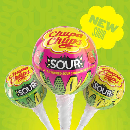 Chupa Chups Sour Lollipops – Thoughtful Stocking Stuffer and Care Package Add-on, Bulk Sour Lollipops